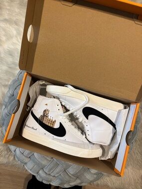 Nike White Black High-Top Sneakers
